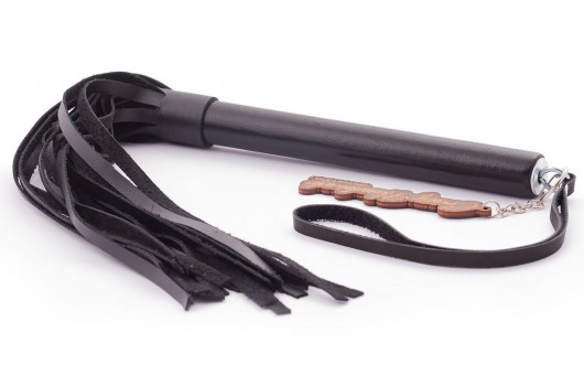 Черная кожаная плеть  Индиго  - 50 см. - Crazy Handmade - купить с доставкой в Твери