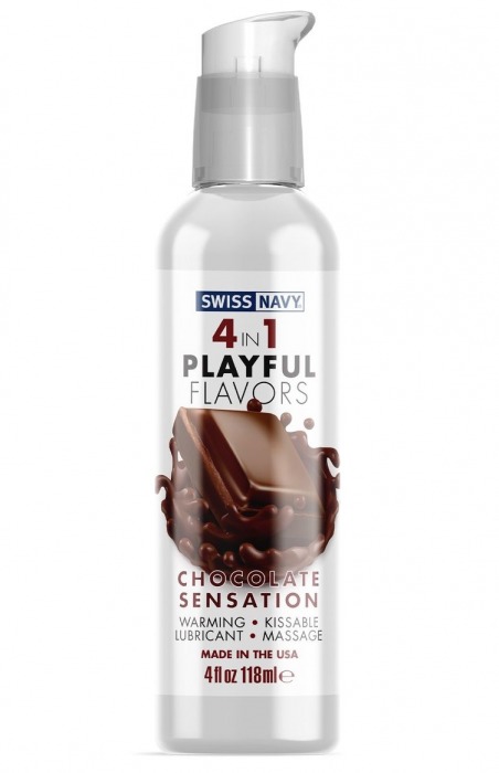 Массажный гель 4-в-1 Chocolate Sensation с ароматом шоколада - 118 мл. - Swiss navy - купить с доставкой в Твери