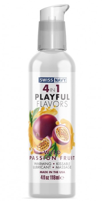 Массажный гель 4-в-1 Wild Passion Fruit с ароматом маракуйи - 118 мл. - Swiss navy - купить с доставкой в Твери