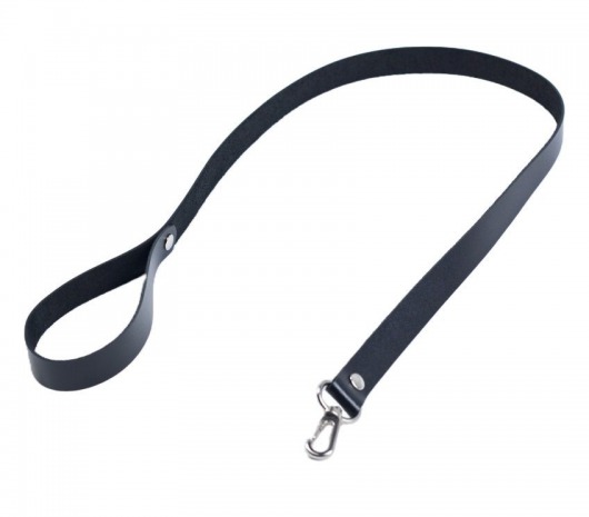 Черный кожаный поводок с карабином - Лунный свет - купить с доставкой в Твери