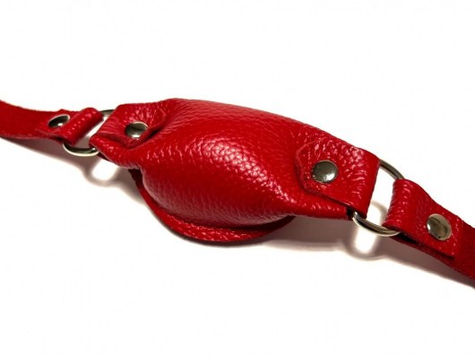 Красный кожаный кляп на ремешках с пряжкой - БДСМ Арсенал - купить с доставкой в Твери