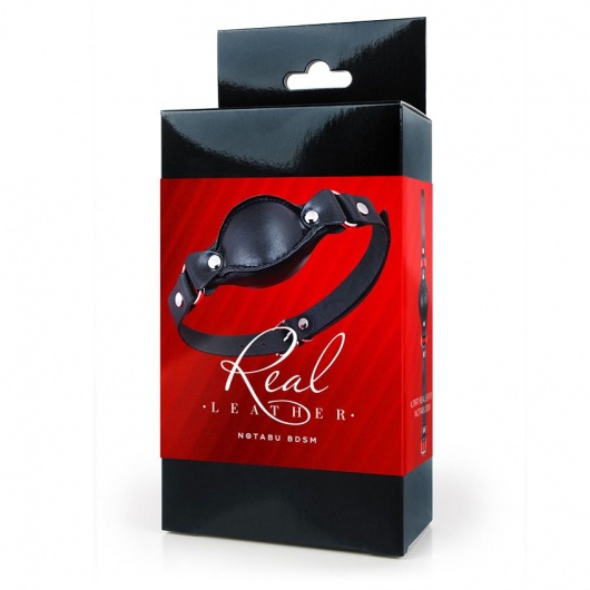 Черный кожаный кляп - Notabu - купить с доставкой в Твери