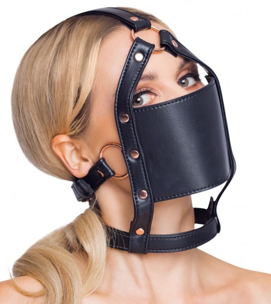 Черный намордник с кляпом-шаром Head Harness With A Gag - Orion - купить с доставкой в Твери