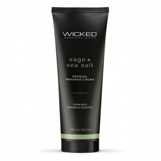 Массажный легкий крем WICKED Sage plus Sea Salt - 120 мл. - Wicked - купить с доставкой в Твери