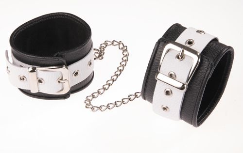 Черно-белые оковы на ноги - Sitabella - купить с доставкой в Твери