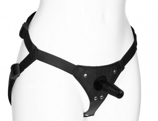 Черный женский пояс-трусики с плугом - LOVETOY (А-Полимер) - купить с доставкой в Твери