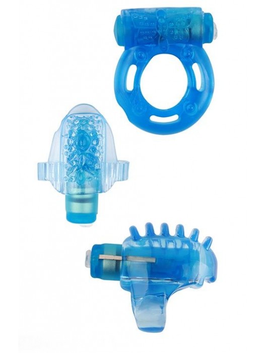 Набор из 3 синих эрекционных колец с вибрацией Teasers Ring Kit - Chisa - в Твери купить с доставкой