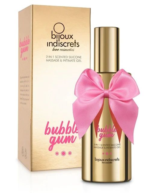 Гель с ароматом жвачки Bubblegum 2-in-1 Scented Silicone Massage And Intimate Gel - 100 мл. - Bijoux Indiscrets - купить с доставкой в Твери