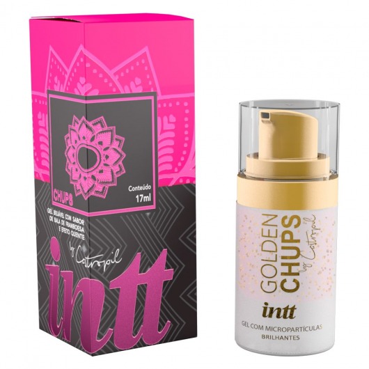 Возбуждающий гель Golden Chups с малиновым ароматом - 17 мл. - INTT - купить с доставкой в Твери