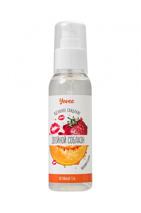 Съедобная гель-смазка Yovee «Двойной соблазн» с Д-пантенолом и вкусом клубники и дыни - 100 мл. - ToyFa - купить с доставкой в Твери