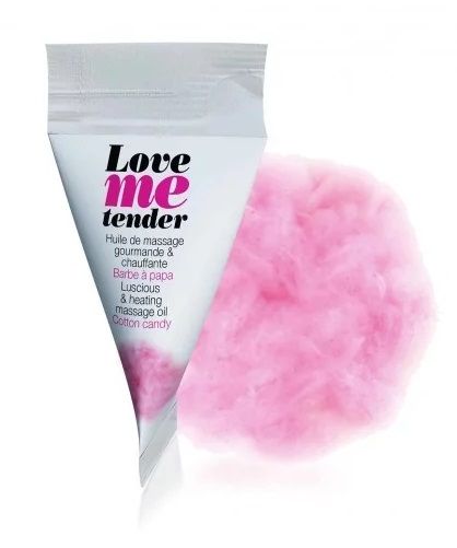 Съедобное согревающее массажное масло Love Me Tender Cotton Candy с ароматом сладкой ваты - 10 мл. - Love to Love - купить с доставкой в Твери
