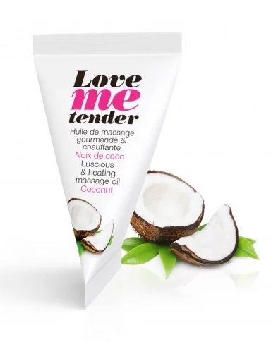 Съедобное согревающее массажное масло Love Me Tender Cocos с ароматом кокоса - 10 мл. - Love to Love - купить с доставкой в Твери
