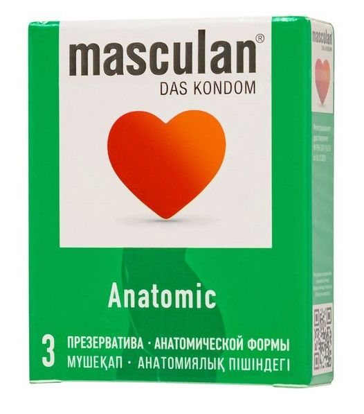 Презервативы анатомической формы Masculan Anatomic - 3 шт. - Masculan - купить с доставкой в Твери