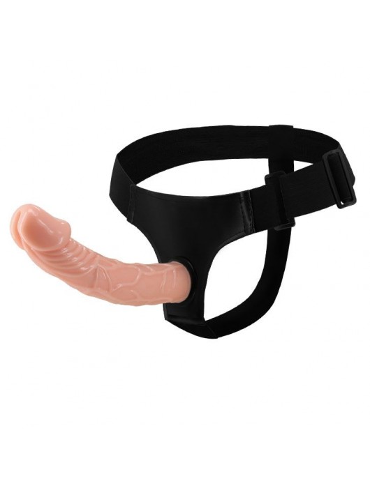 Гладкий фаллоимитатор с крупной головкой на ремешках - 19,7 см. - Baile - купить с доставкой в Твери