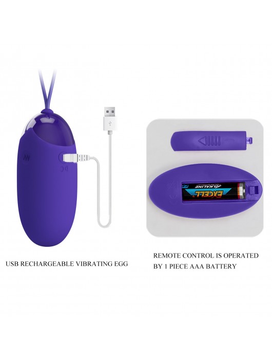 Фиолетовое виброяйцо Berger-Yourth с пультом ДУ - Baile