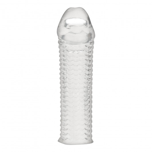 Текстурированная насадка на пенис Clear Textured Penis Enhancing Sleeve Extension - 16,5 см. - BlueLine - в Твери купить с доставкой