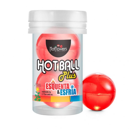 Лубрикант на масляной основе Hot Ball Plus с охлаждающе-разогревающим эффектом (2 шарика по 3 гр.) - HotFlowers - купить с доставкой в Твери