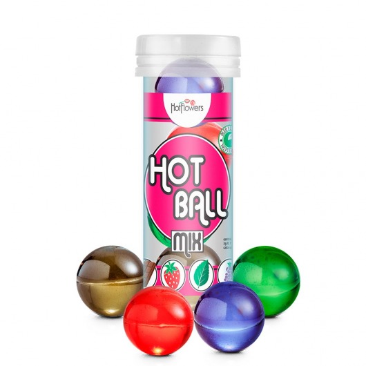 Ароматизированный лубрикант Hot Ball Mix на масляной основе (4 шарика по 3 гр.) - HotFlowers - купить с доставкой в Твери