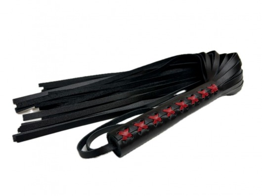 Кожаная плеть Sex Game с красным плетением на рукояти - 57 см. - БДСМ Арсенал - купить с доставкой в Твери