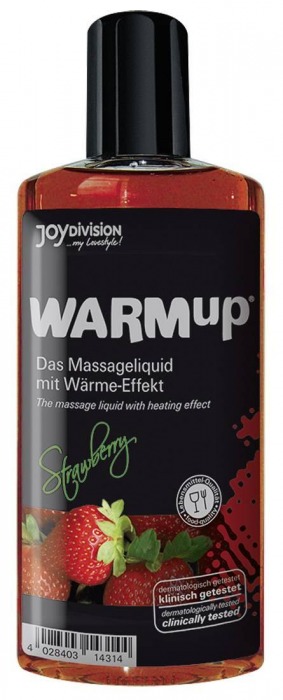 Разогревающее масло WARMup Strawberry - 150 мл. - Joy Division - купить с доставкой в Твери