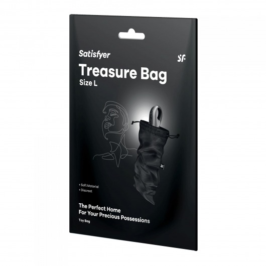 Черный мешочек для хранения игрушек Treasure Bag L - Satisfyer - купить с доставкой в Твери