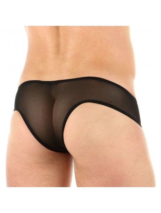 Черные трусы-бразилиана с розовой вставкой - Cosmos Colors купить с доставкой