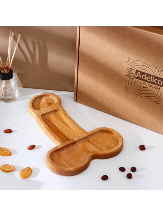 Деревянное блюдо для подачи в форме члена (32,5 х 20 х 1,7 см) - Сима-Ленд - купить с доставкой в Твери