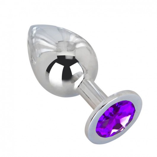 Большой плаг из стали с фиолетовым кристаллом Violet Dream - 9,5 см. - Erotic Fantasy - купить с доставкой в Твери