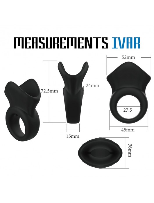 Черная эрекционная утяжка для пениса и мошонки Rooster Ivar - Velv or - в Твери купить с доставкой