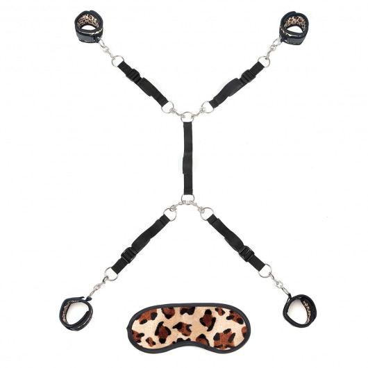 Леопардовая фиксация на матрас для рук и ног Classic Bedspreader - Lux Fetish - купить с доставкой в Твери