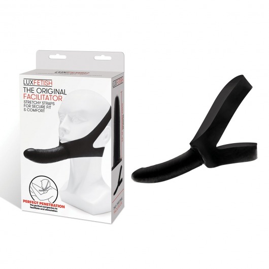 Черный фаллоимитатор с креплением на лицо The Original Facilitator - 14 см. - Lux Fetish - купить с доставкой в Твери