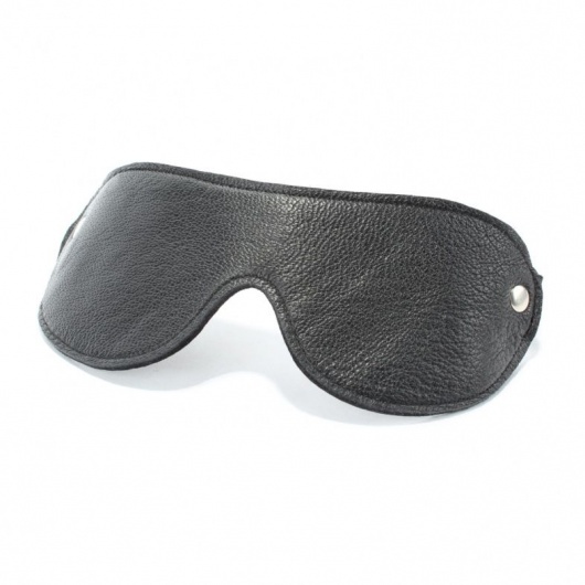 Черная кожаная маска на глаза - БДСМ Арсенал - купить с доставкой в Твери