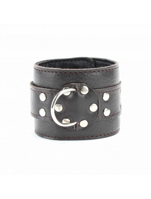 Коричневые оковы из мягкой кожи на металлической цепочке - БДСМ Арсенал - купить с доставкой в Твери