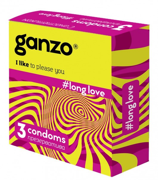 Презервативы с анестетиком для продления удовольствия Ganzo Long Love - 3 шт. - Ganzo - купить с доставкой в Твери