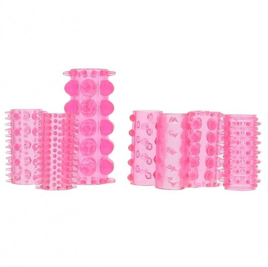 Набор из 7 розовых насадок на пенис ONE-A-DAY PENIS SLEEVES PINK - Seven Creations - в Твери купить с доставкой