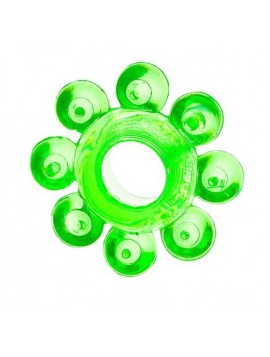 Зеленое эрекционное кольцо-цветок - Toyfa Basic - в Твери купить с доставкой
