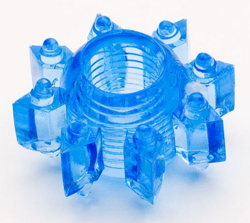 Голубая гелевая насадка-звезда - Toyfa Basic - в Твери купить с доставкой