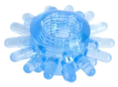 Голубая гелевая насадка с шипиками - Toyfa Basic - в Твери купить с доставкой