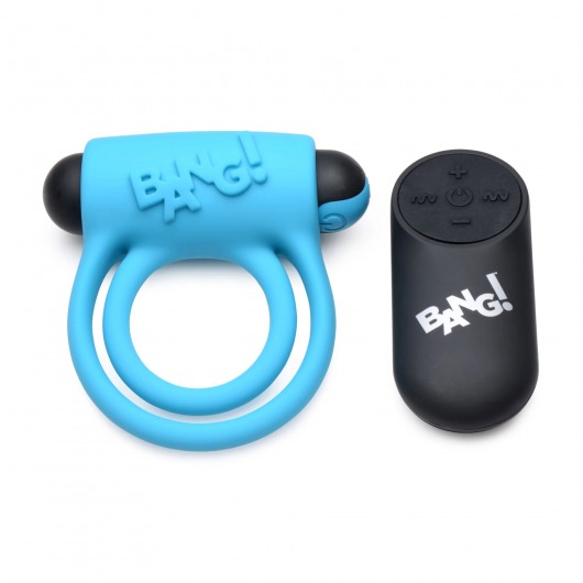Голубое эрекционное виброкольцо 28X Remote Control Vibrating Cock Ring   Bullet - XR Brands - в Твери купить с доставкой