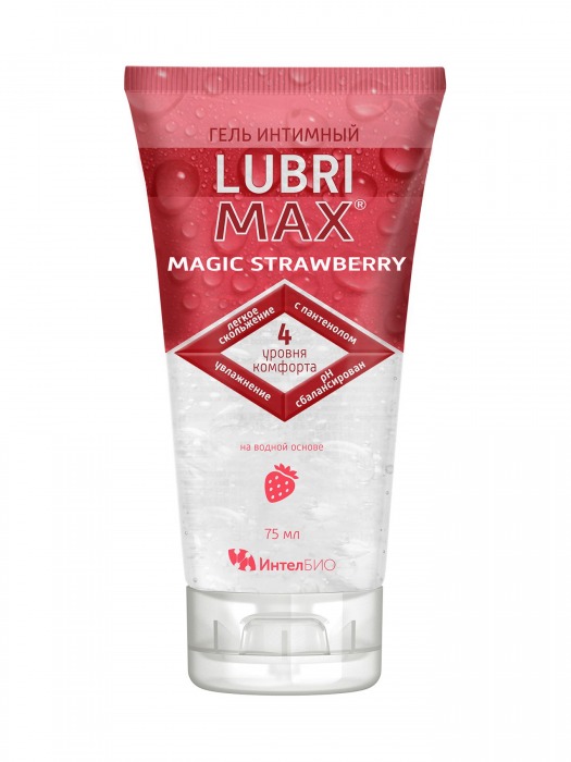 Интимный гель-смазка на водной основе Lubrimax Magic Strawberry - 75 мл. - ИнтелБИО - купить с доставкой в Твери