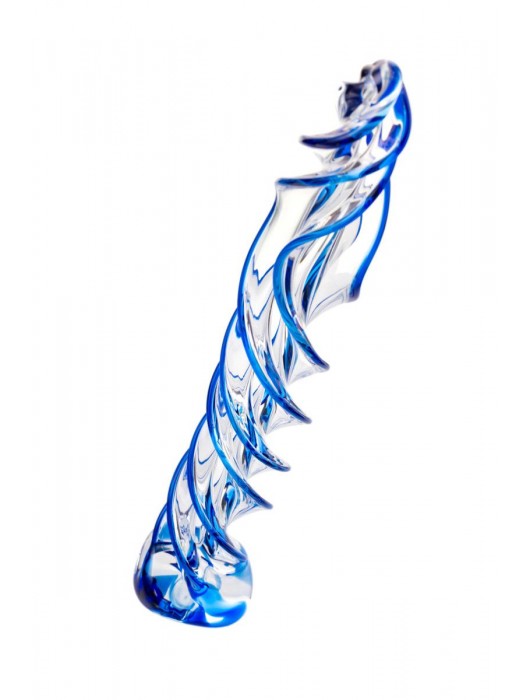 Прозрачный фаллос из стекла со спиралью - 18 см. - Sexus