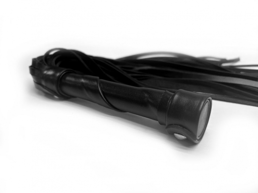 Черная кожаная плеть Gothic charm - 54 см. - БДСМ Арсенал - купить с доставкой в Твери