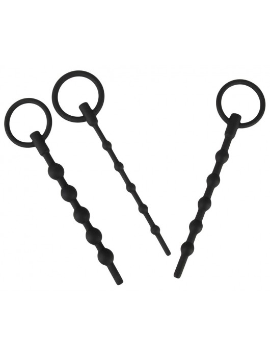 Набор из 3 черных силиконовых уретральных стимуляторов Training Set - Orion - купить с доставкой в Твери