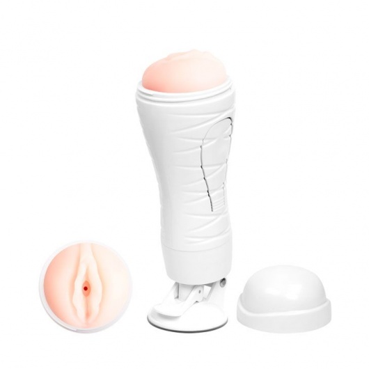 Мастурбатор-вагина Flora White с присоской и 12 режимами вибрации - Baile - в Твери купить с доставкой