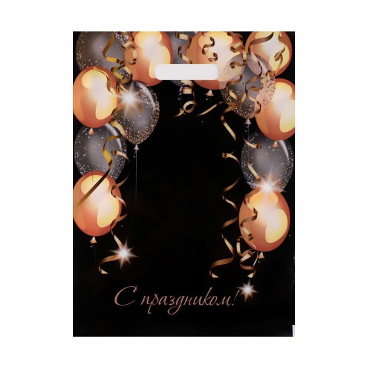 Пакет с вырубной ручкой и принтом в виде шариков (30х40 см) - Сима-Ленд - купить с доставкой в Твери