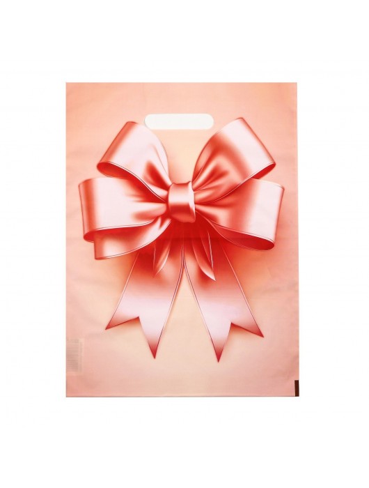 Пакет с принтом в виде банта с вырубной ручкой (30х40 см) - Сима-Ленд - купить с доставкой в Твери