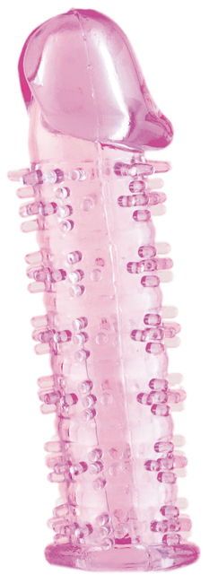Розовая насадка на пенис с шипами - 12,5 см. - A-toys - в Твери купить с доставкой