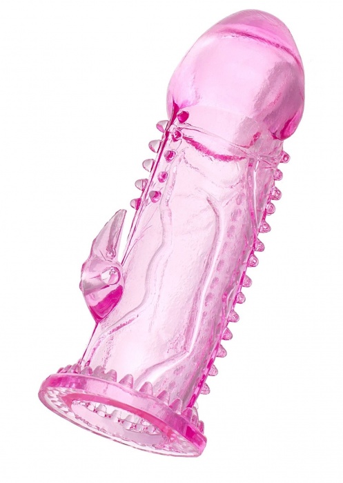 Розовая насадка на пенис с шипиками и коготком - 13,5 см. - A-toys - в Твери купить с доставкой