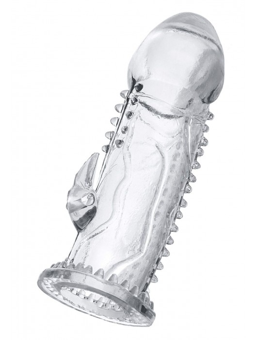 Прозрачная насадка на пенис с шипиками и коготком - 13,5 см. - A-toys - в Твери купить с доставкой