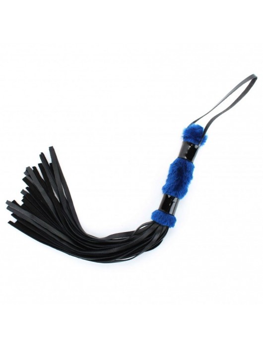 Нежная плеть с синим мехом BDSM Light - 43 см. - БДСМ Арсенал - купить с доставкой в Твери